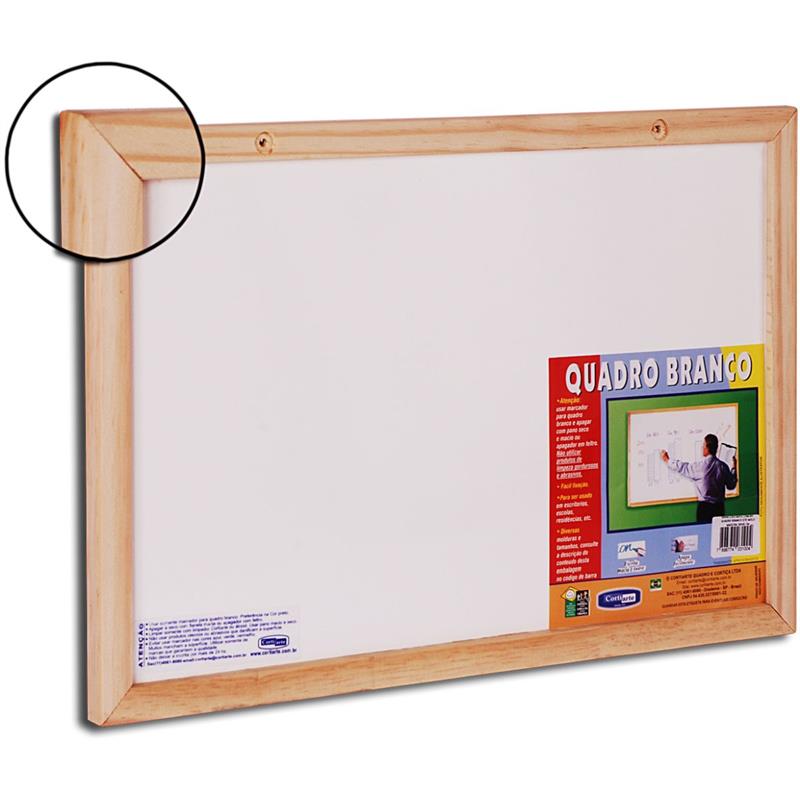 QUADRO BRANCO MOLDURA MADEIRA 70 X 50CM STANDARD - CORTIARTE UNIDADE