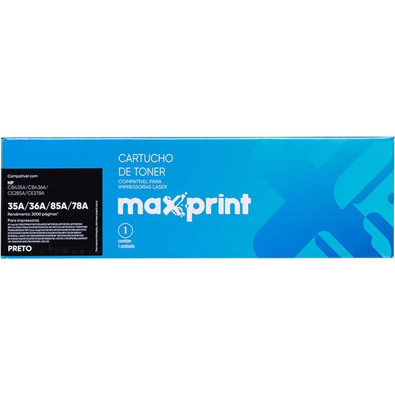 CARTUCHO DE TONER COMPATÍVEL HP PRETO UNIVERSAL 35A/36A/85A - MAXPRINT UNIDADE