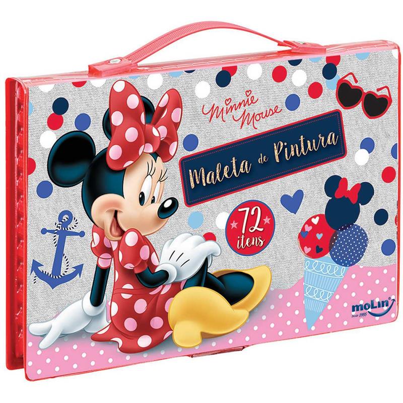 MALETA PARA PINTURA MINNIE COMPLETA PLAST. 72ITENS - MOLIN UNIDADE