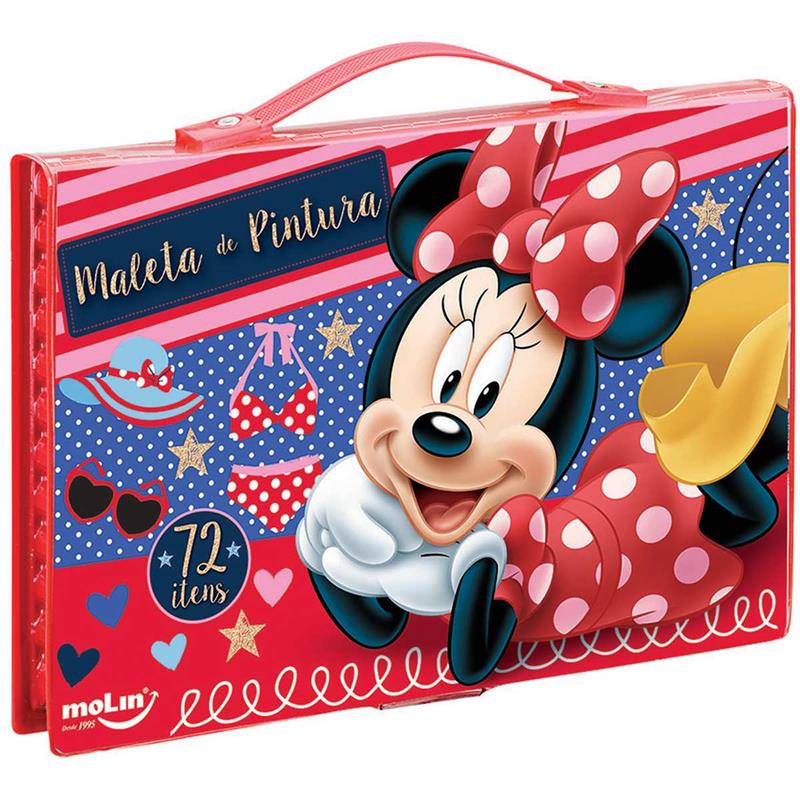 MALETA PARA PINTURA MINNIE COMPLETA PLAST. 72ITENS - MOLIN UNIDADE