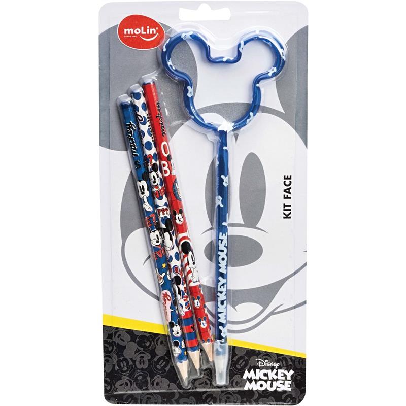 KIT ESCOLAR MICKEY 3LAPIS + 1CANETA - MOLIN UNIDADE