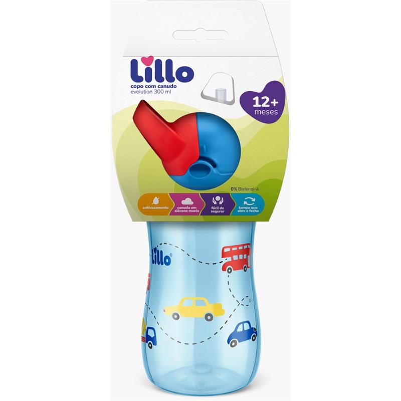 COPO TREINAMENTO EVOLUTION COM CANUDO 300 ML AZUL - LILLO UNIDADE