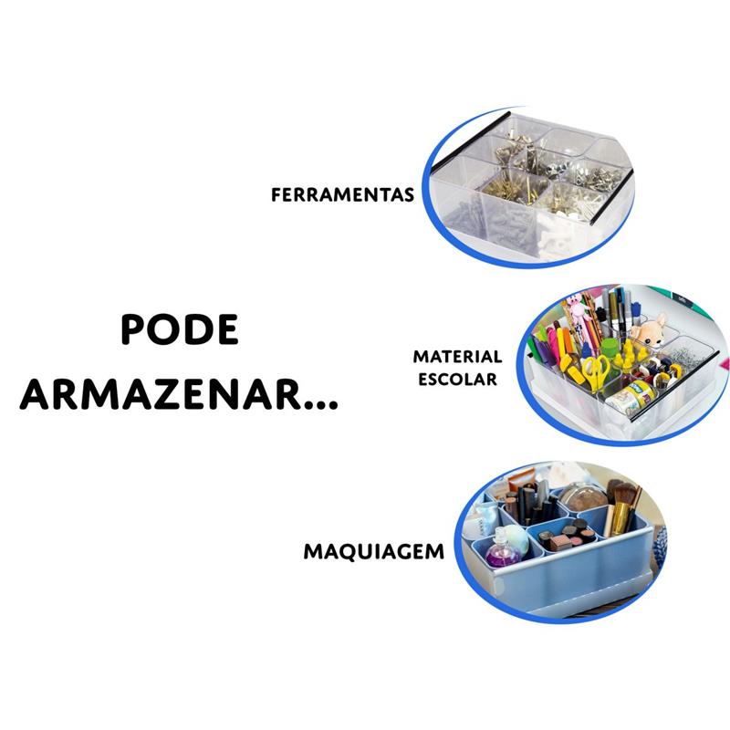 CAIXA ORGANIZADORA C/09 DIVISORIAS CRISTAL - DELLO UNIDADE