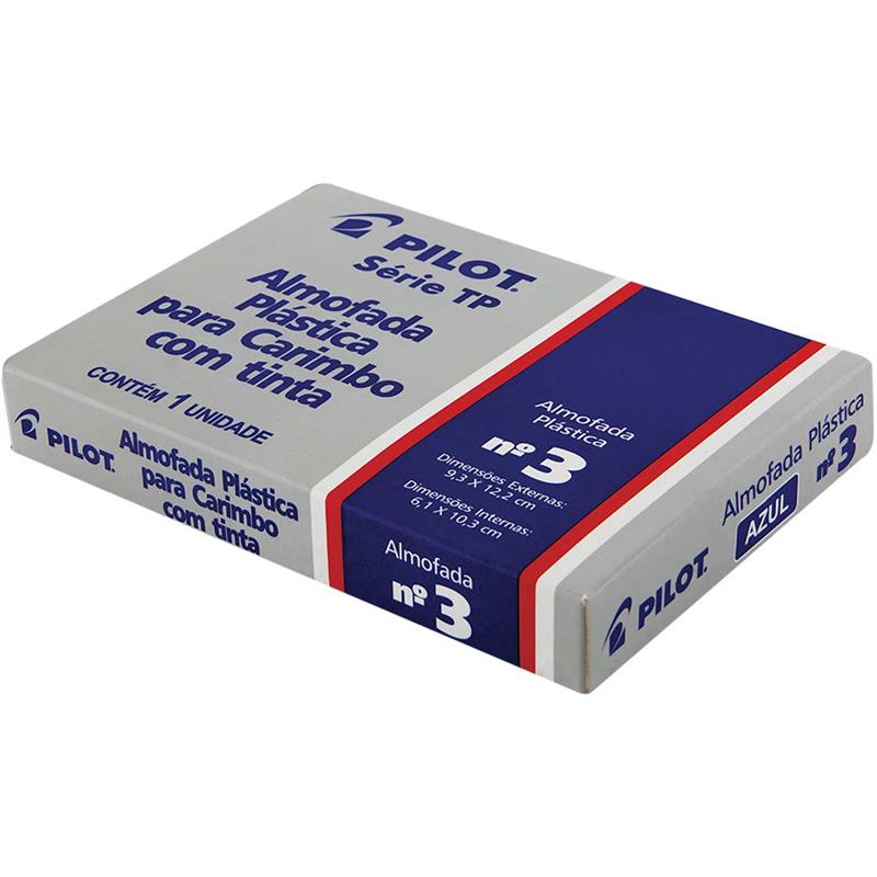 ALMOFADA PARA CARIMBO (N° 3) AZUL C/ TAMPA PLASTICA - PILOT UNIDADE
