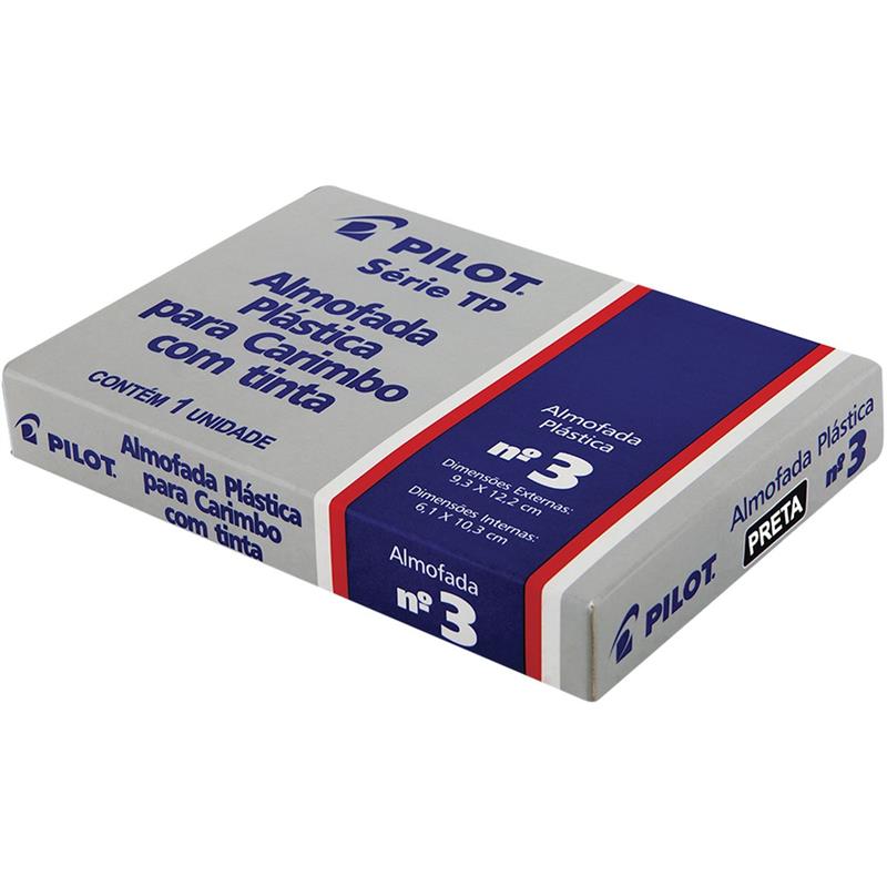 ALMOFADA PARA CARIMBO (N° 3) PRETA C/TAMPA PLASTICA - PILOT UNIDADE
