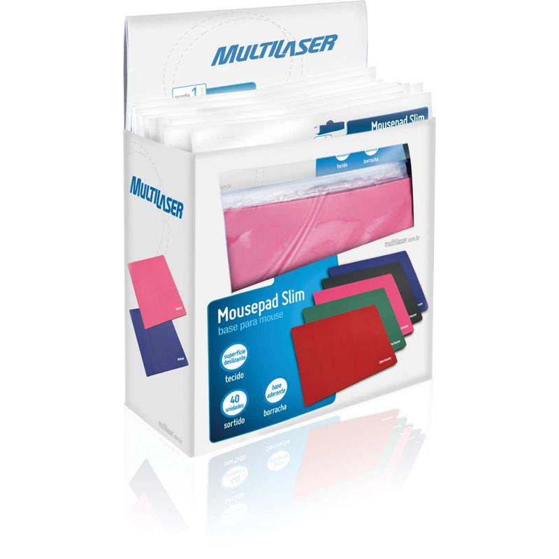 MOUSE PAD SLIM SOFT 22 X 18 CM (SORTIDO) - MULTI CX.C/40