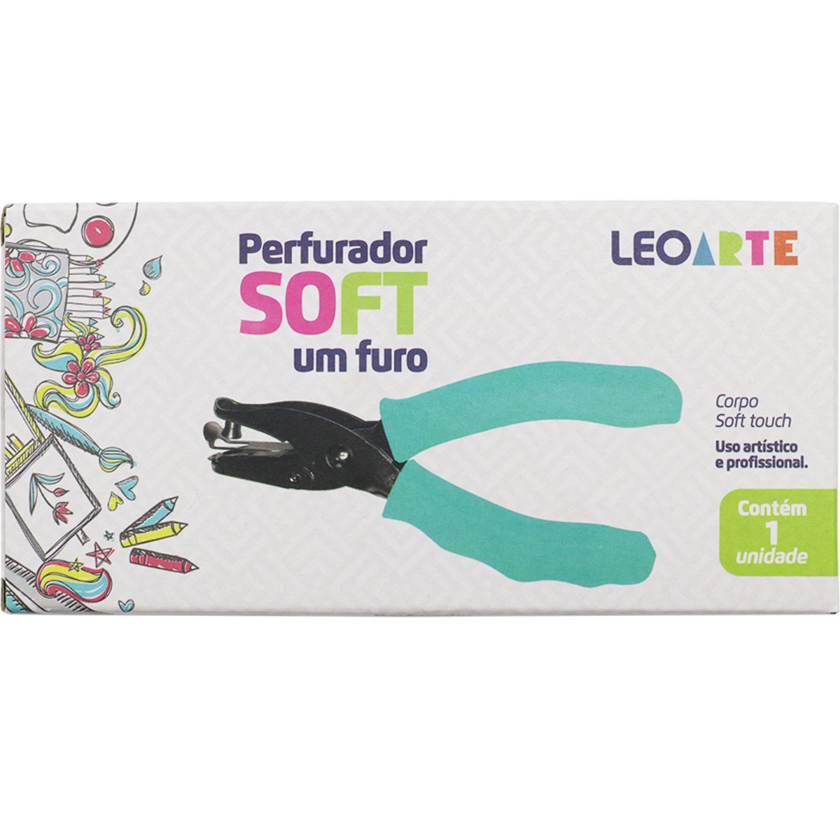 PERFURADOR DE PAPEL LEO ART UM FURO ATE 10 FOLHAS 75G