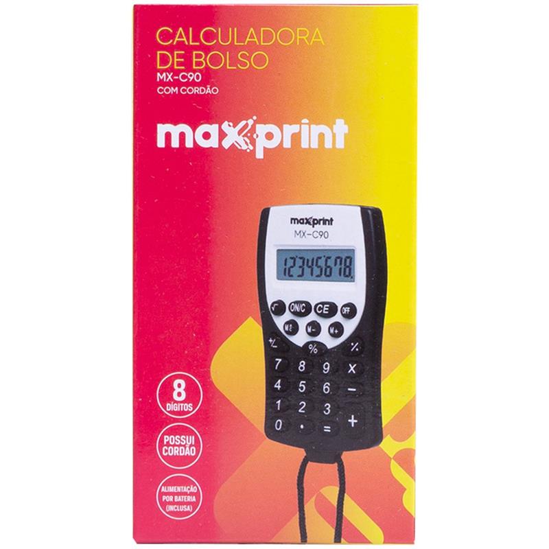 CALCULADORA DE BOLSO 8 DÍGITOS MX-C 90 - MAXPRINT UNIDADE