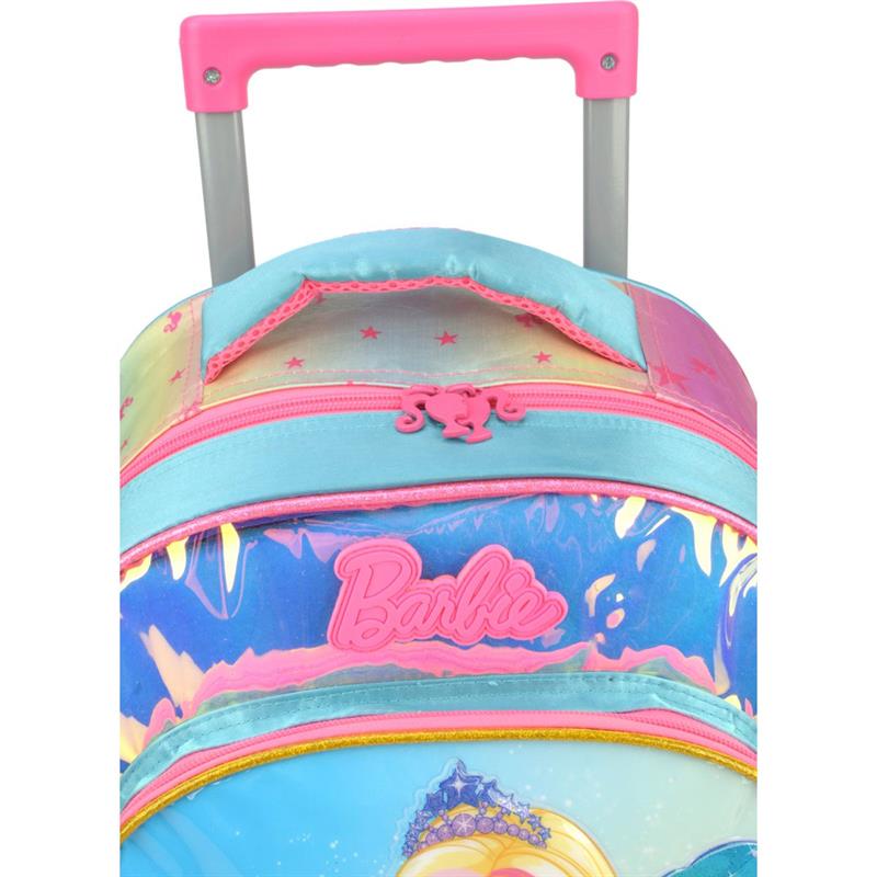 MOCHILA INFANTIL COM RODINHA BARBIE GRANDE VERDE - LUXCEL UNIDADE