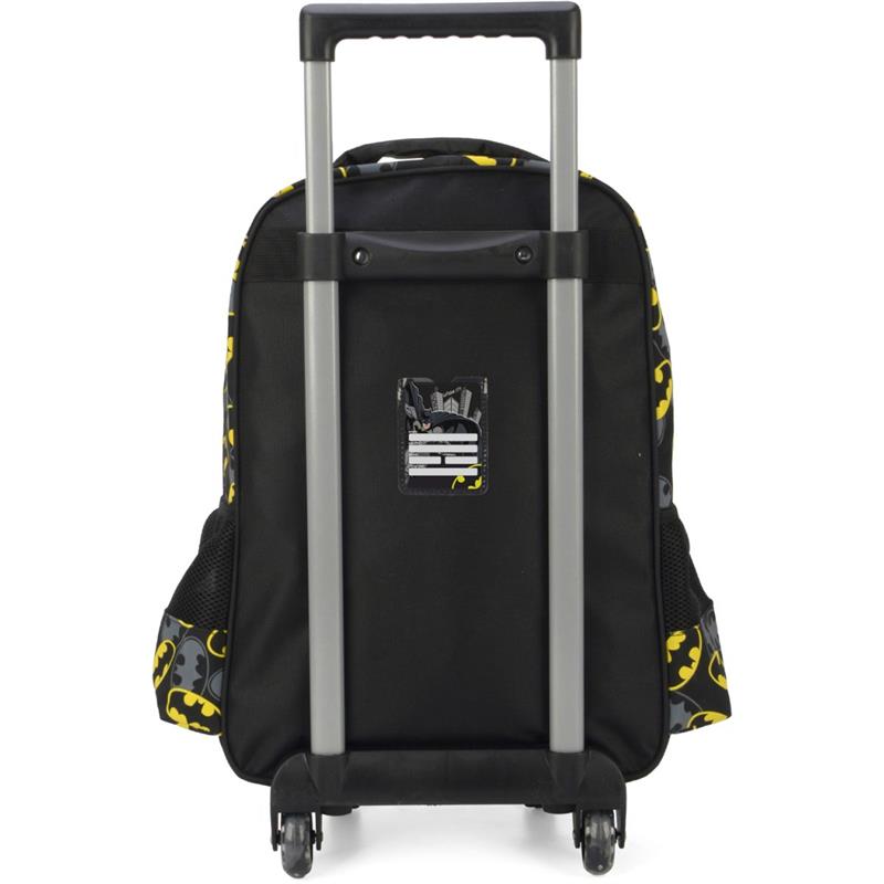 MOCHILA INFANTIL COM RODINHA BATMAN GRANDE AMARELA - LUXCEL UNIDADE