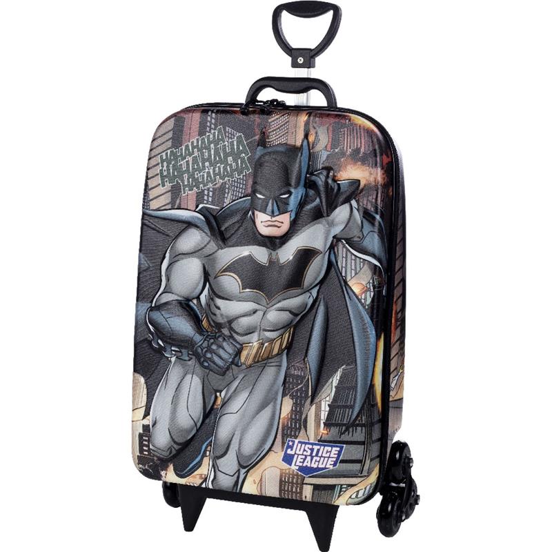 MOCHILA INFANTIL COM RODINHA LIGA DA JUSTIÇA BATMAN - MAXTOY UNIDADE