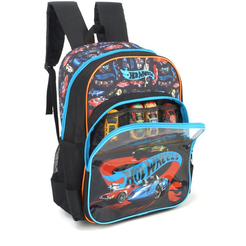 MOCHILA INFANTIL HOT WHEELS GRANDE PRETA - LUXCEL UNIDADE