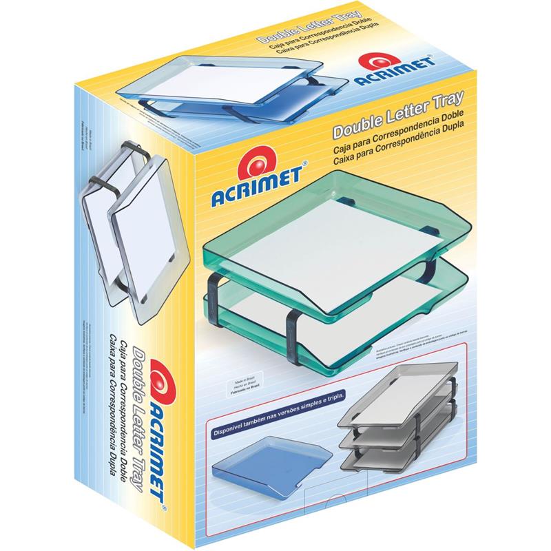 CAIXA PARA CORRESPONDENCIA (TRIPLA) ACRILICA CLASSIC CRISTAL - ACRIMET UNIDADE