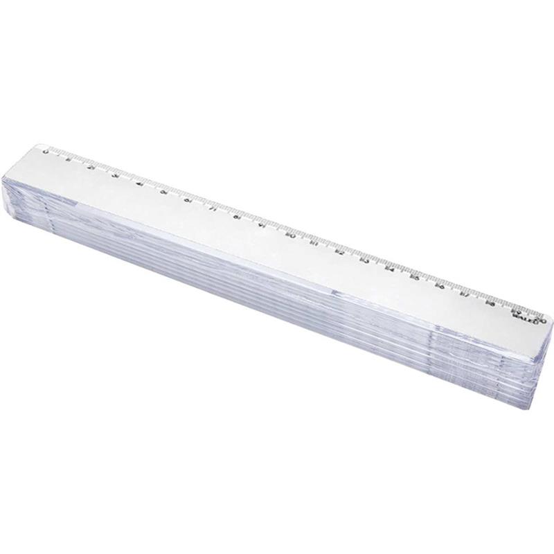 REGUA PLASTICA CRISTAL 20CM. - WALEU PCT.C/25