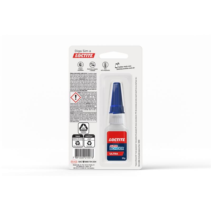 COLA ADESIVO INSTANTÂNEO SUPER BONDER ULTRA 20G LOCTITE - HENKEL UNIDADE