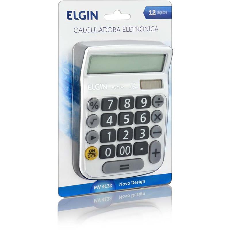CALCULADORA DE MESA 12 DIG. VISOR LCD SOLAR/BAT BR - ELGIN UNIDADE