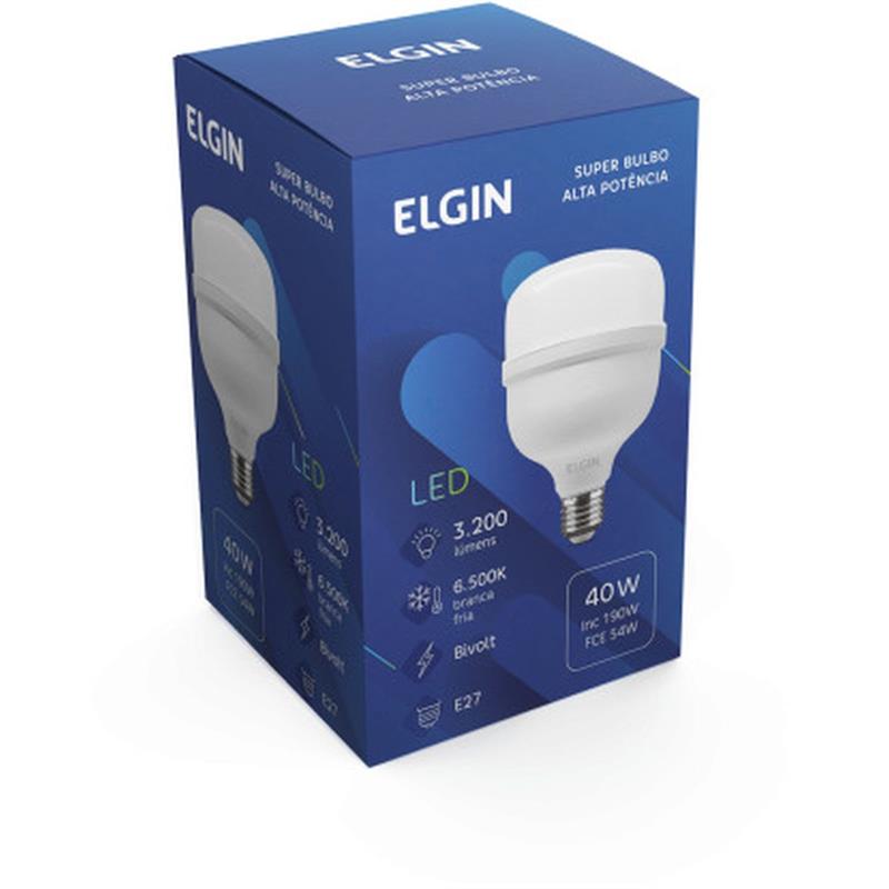 LÂMPADA LED BULBO T 40 W BIVOLT 6500 K - ELGIN UNIDADE