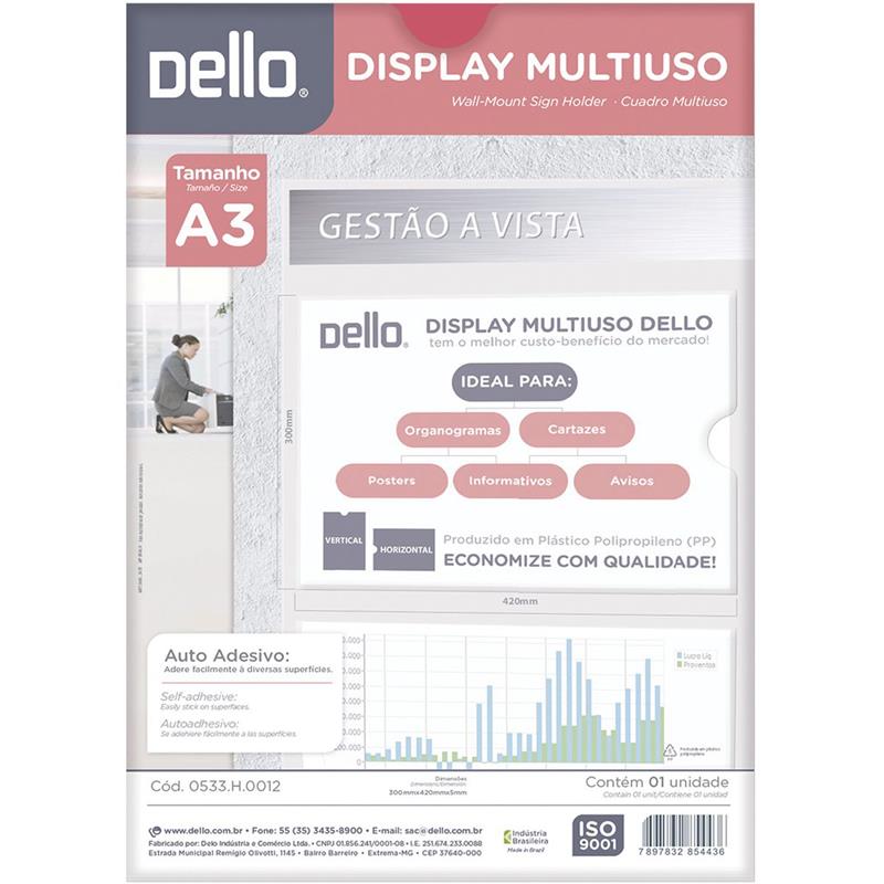 QUADRO MULTIUSO A3 CRISTAL - DELLO UNIDADE