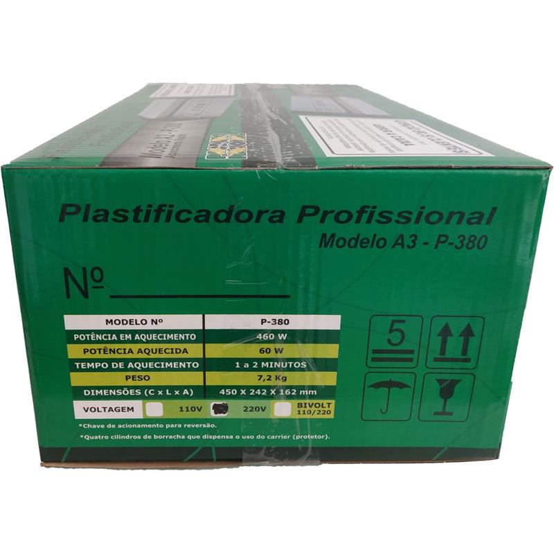 MÁQUINA PLASTIFICADORA A3 P-380 220V - MR MAQUINAS UNIDADE