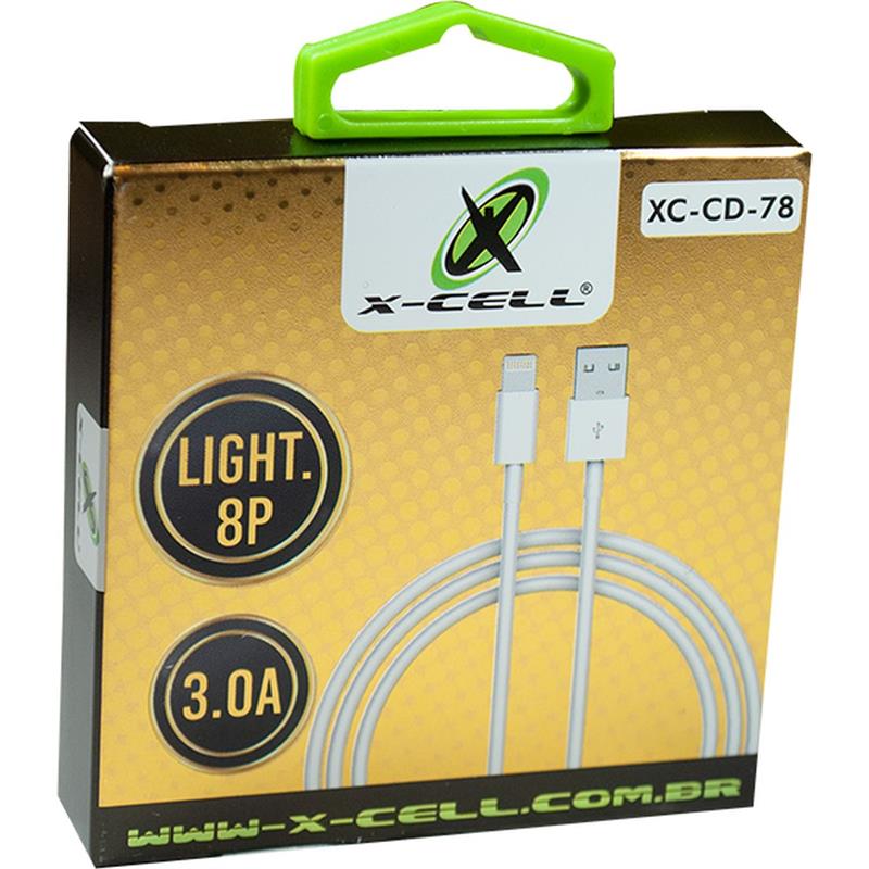 CABO USB LIGHT 8P 3.0A 1,0M BRANCO - FLEX UNIDADE