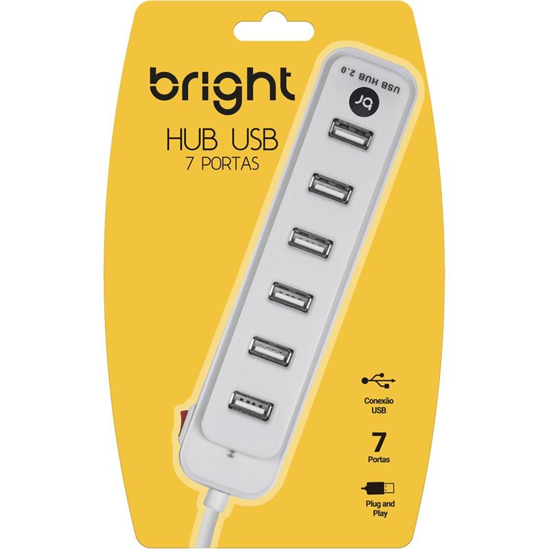 HUB USB 2.0 7 PORTAS BRANCO - BRIGHT UNIDADE