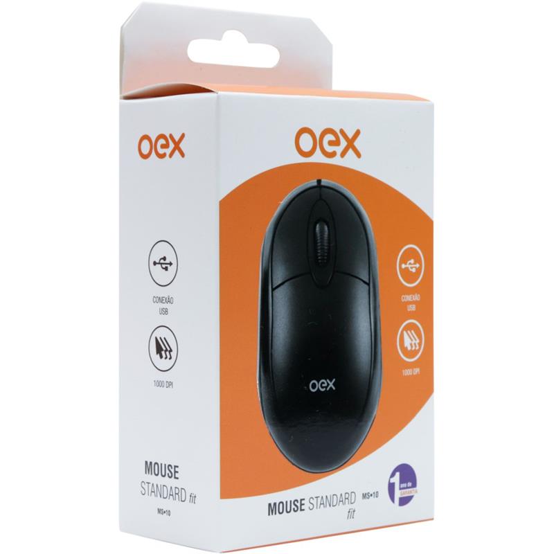 MOUSE ÓPTICO USB FIT 1000 DPI PRETO - NEWEX UNIDADE