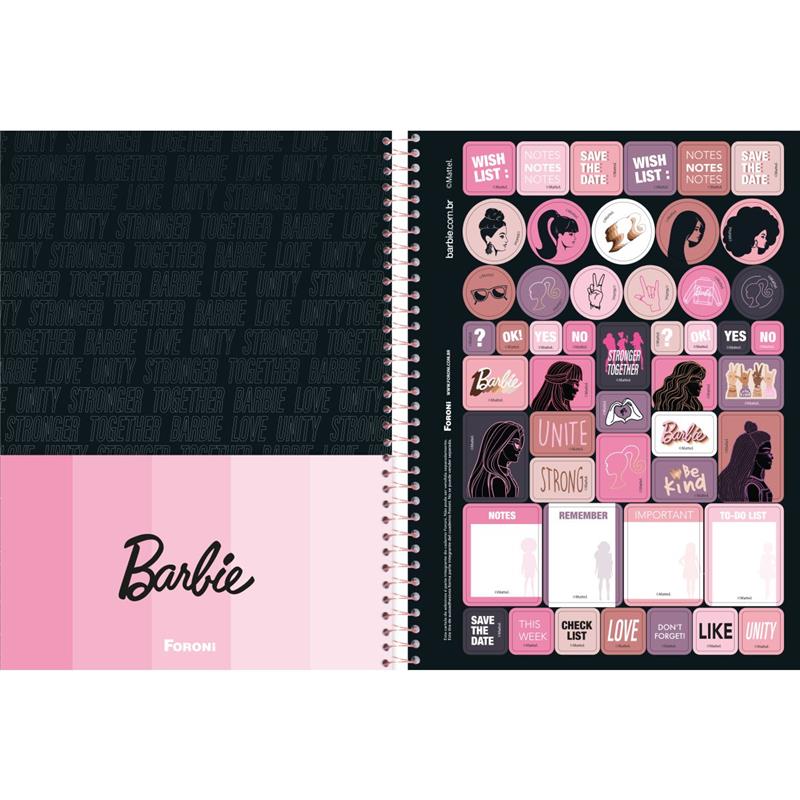CADERNO 1X1 CAPA DURA BARBIE TEEN 80 FLS. - FORONI PCT.C/04