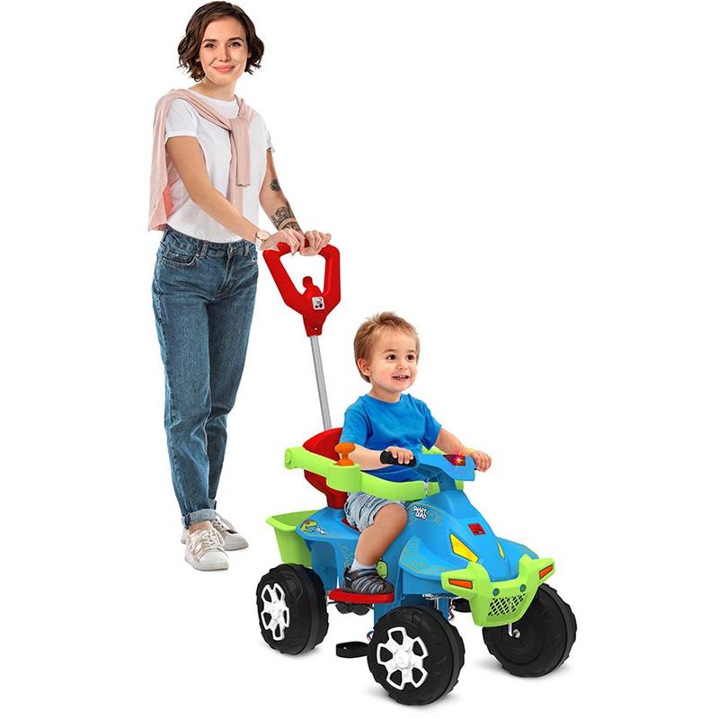 VEÍCULO PARA BEBÊ SMART QUAD PASSEIO E PEDAL AZUL - BRINQUEDOS BANDEIRANTE UNIDADE