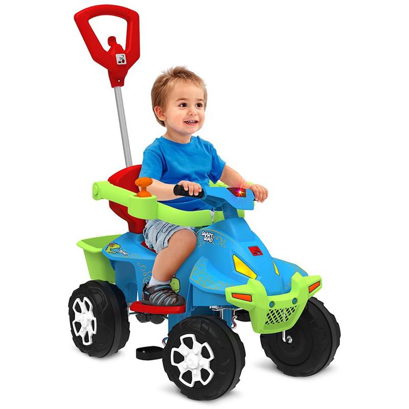 VEÍCULO PARA BEBÊ SMART QUAD PASSEIO E PEDAL AZUL - BRINQUEDOS BANDEIRANTE UNIDADE