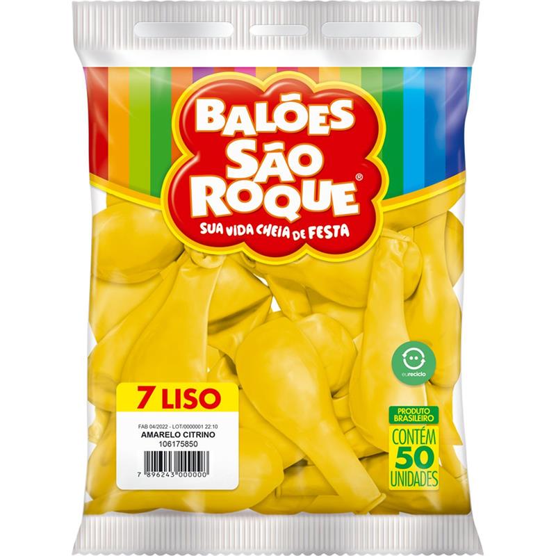 BALÃO (IMPERIAL) N.070 AMARELO CITRINO - SAO ROQUE PCT.C/50