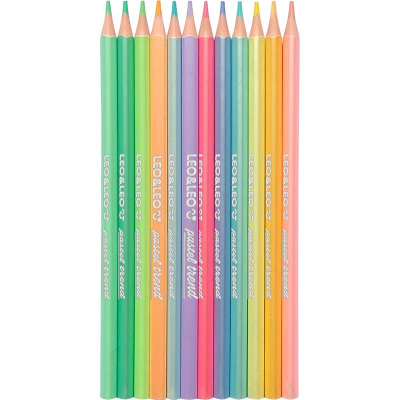 LÁPIS DE COR (TRIANGULAR) LEO E LEO 12CORES PASTEL TREND - LEONORA PCT.C/06