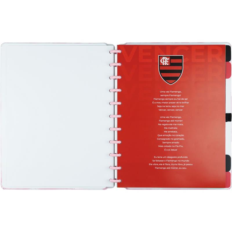 CADERNO INTELIGENTE GRANDE FLAMENGO ROSA 80 FOLHAS - CADERNO INTELIGENTE UNIDADE