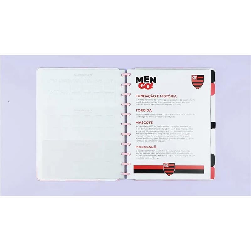 CADERNO INTELIGENTE GRANDE FLAMENGO ROSA 80 FOLHAS - CADERNO INTELIGENTE UNIDADE