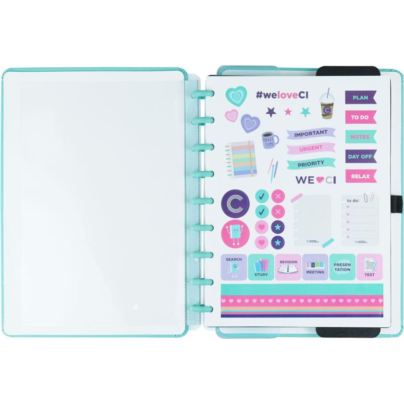 CADERNO INTELIGENTE MÉDIO ALL AQUAMARINE 80 FOLHAS - CADERNO INTELIGENTE UNIDADE