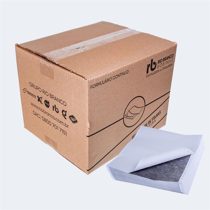 FORMULÁRIO CONTÍNUO BRANCO 2 VIAS 80 COLUNAS 50 G COM CARBONO - RIO BRANCO BOBINAS CX.C/1500