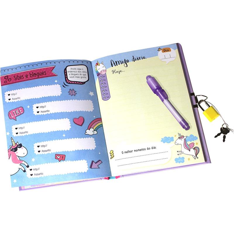 DIÁRIO MEU DIÁRIO MÁGICO COM CADEADO GRANDE - MAGIC KIDS UNIDADE