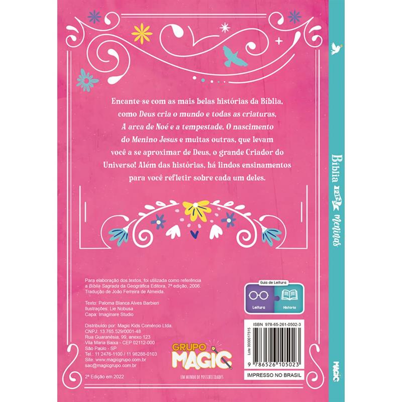 LIVRO INFANTIL ILUSTRADO BÍBLIA PARA MENINAS 20 X 14 CM 128 PÁGINAS - MAGIC KIDS UNIDADE