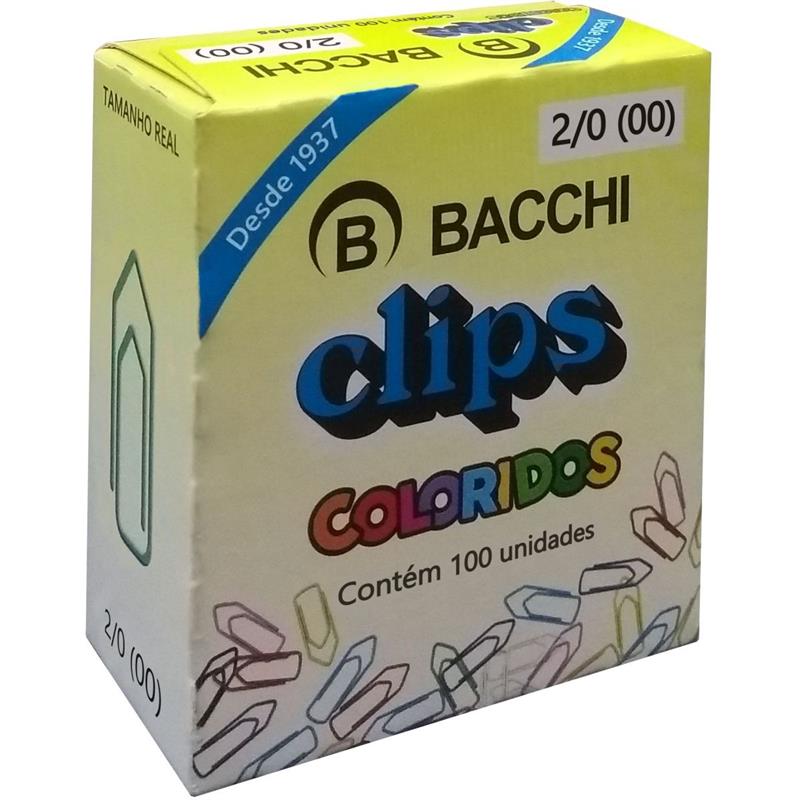 CLIPE COLORIDO REF.2/0 C/100 UNIDADES - BACCHI PCT.C/10
