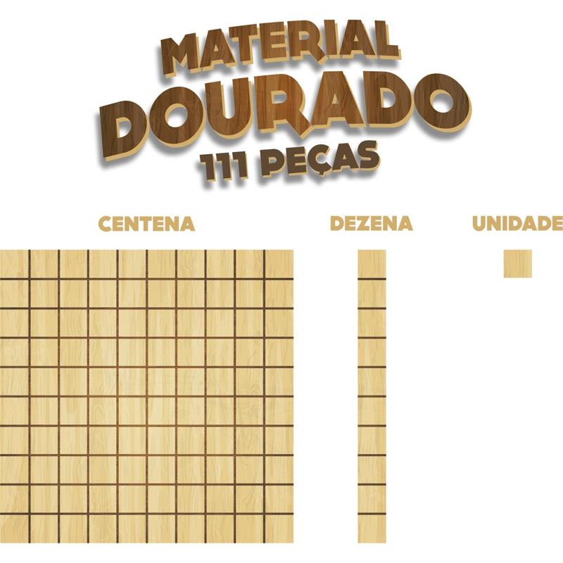 MATERIAL DOURADO MADEIRA COM 111 PEÇAS - AQUARELA BRINQUEDOS UNIDADE