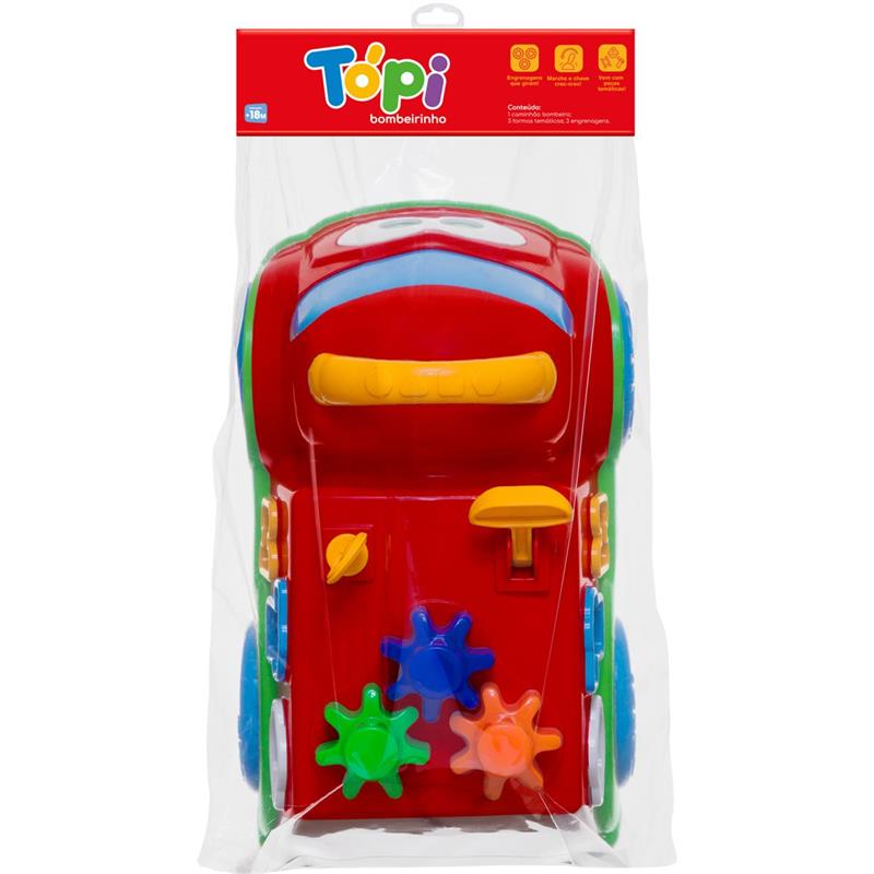 BRINQUEDO EDUCATIVO BOMBEIRINHO COM BLOCOS TOPI SOLAPA - CARDOSO TOYS UNIDADE