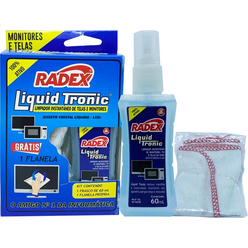 PRODUTO PARA LIMPEZA MONITORES/DVD/SCANNERS 60ML. - RADEX UNIDADE
