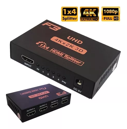 DIVISOR HDMI SPLITTER DUPLICADOR 4X1 1080P + NOTA FISCAL