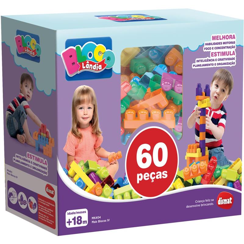 BRINQUEDO PARA MONTAR MAIS BLOCOS V 60 PEÇAS - DISMAT UNIDADE