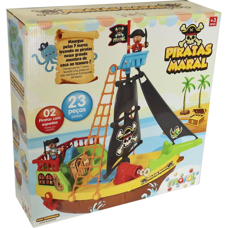 BRINQUEDO EDUCATIVO BARCO PIRATA COM BONECOS - MARAL UNIDADE