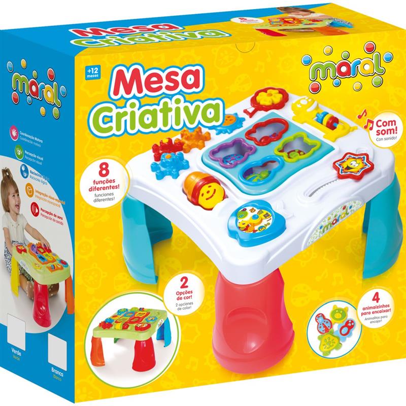 BRINQUEDO EDUCATIVO MESA CRIATIVA COM SOM BRANCA - MARAL UNIDADE