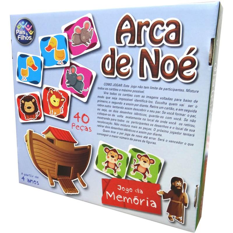 JOGO DA MEMÓRIA ARCA DE NOÉ 40 PEÇAS - PAIS E FILHOS UNIDADE