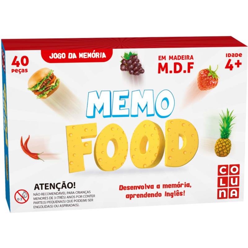 JOGO DA MEMÓRIA EM MADEIRA MEMOFOOD 40 PEÇAS - COLUNA UNIDADE