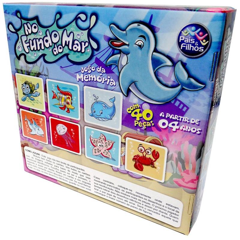 JOGO DA MEMÓRIA FUNDO DO MAR - PAIS E FILHOS UNIDADE