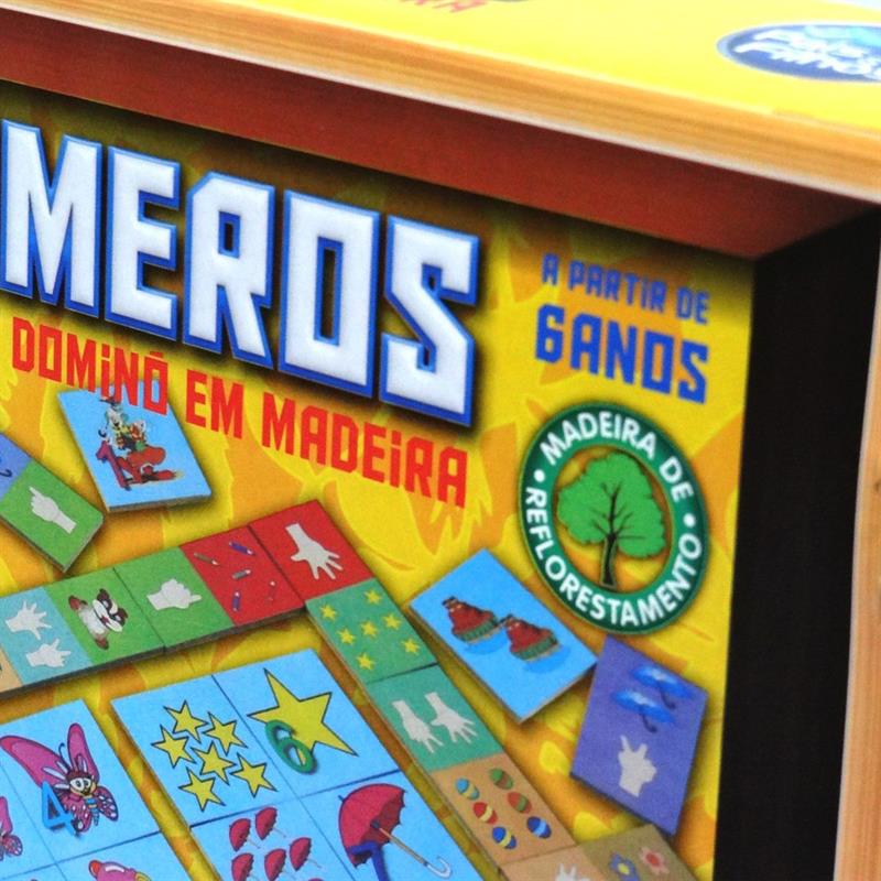 BRINQUEDO PEDAGÓGICO (MADEIRA) OS NUMEROS DOMINO E MEMORIA - PAIS E FILHOS UNIDADE