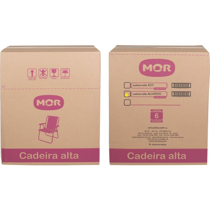 CADEIRA PARA PISCINA E PRAIA ALTA DE ALUMÍNIO ATÉ 110 KG - MOR UNIDADE